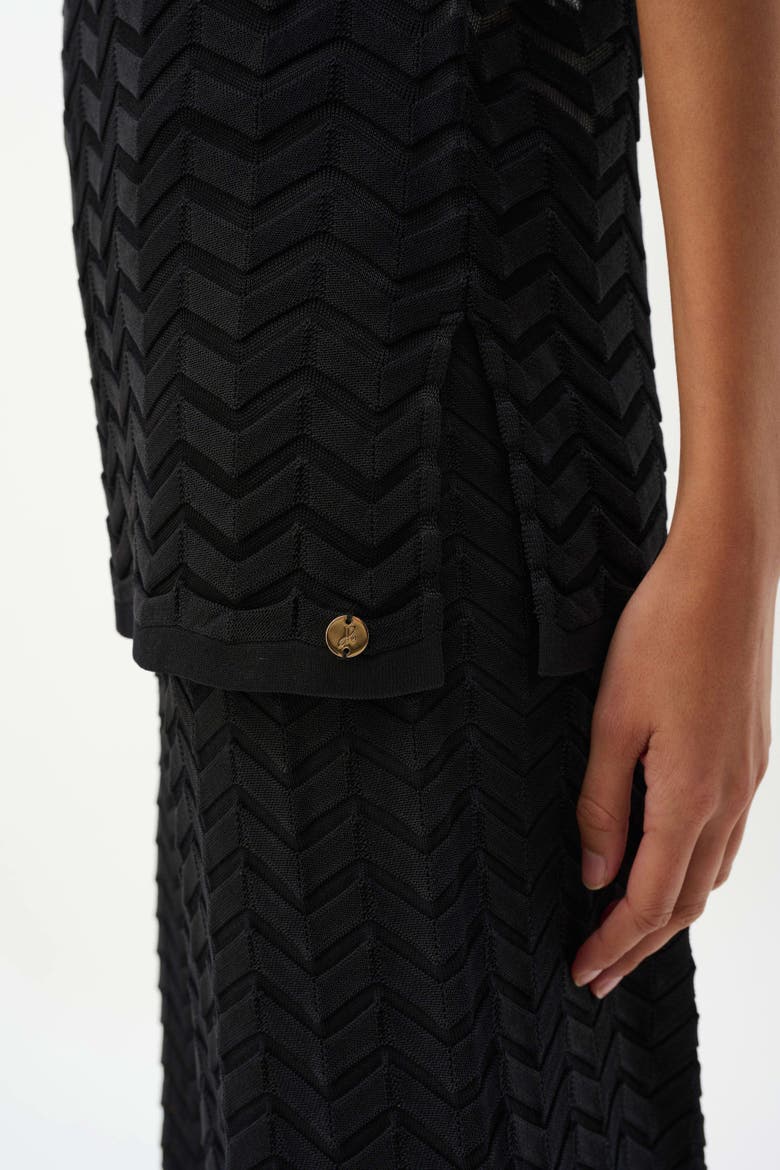 Viscose Jacquard Knit Chevron Stitch Relaxed, Alternate, color, Black