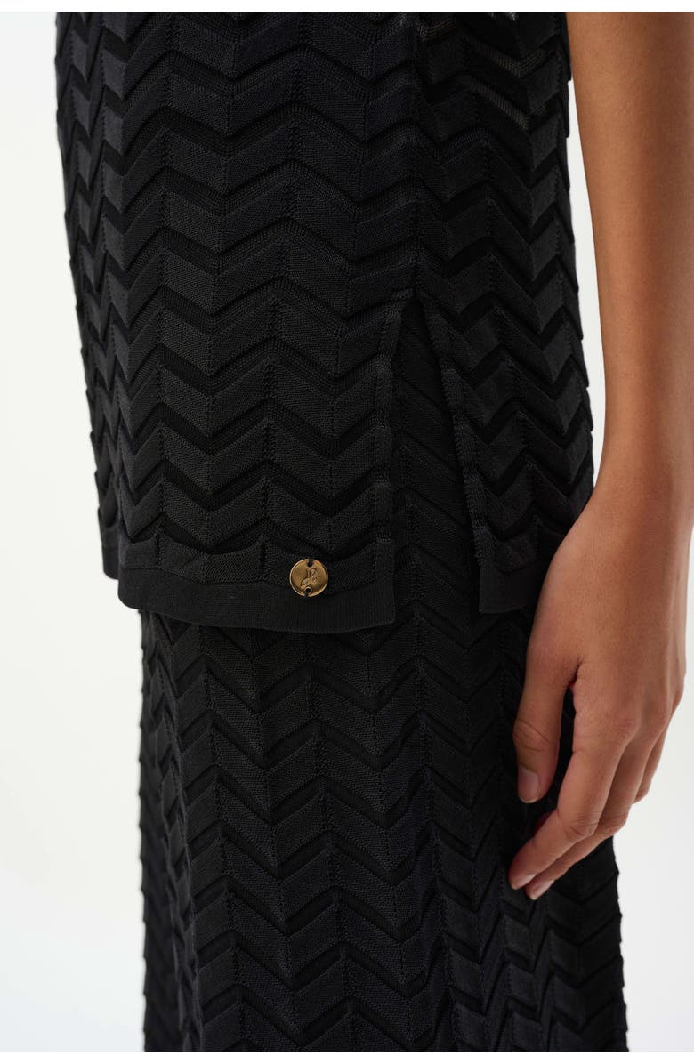 JOSEPH RIBKOFF Viscose Jacquard Knit Chevron Stitch Relaxed, Alternate, color, Black