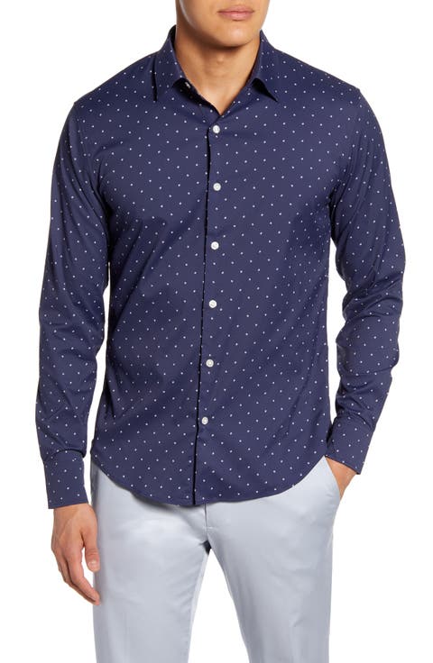 Slim Fit Button-Up Performance Shirt