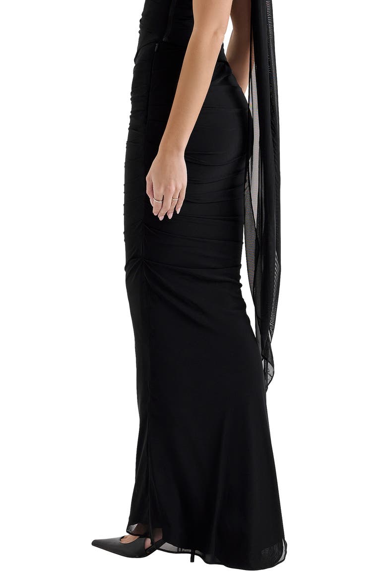 Cassidy Mesh & Tulle Maxi Skirt, Alternate, color, BLACK