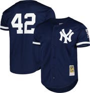 Mitchell & Ness Men's Mitchell & Ness Mariano Rivera Navy New York Yankees Cooperstown Collection Mesh Batting Practice Button-Up Jersey