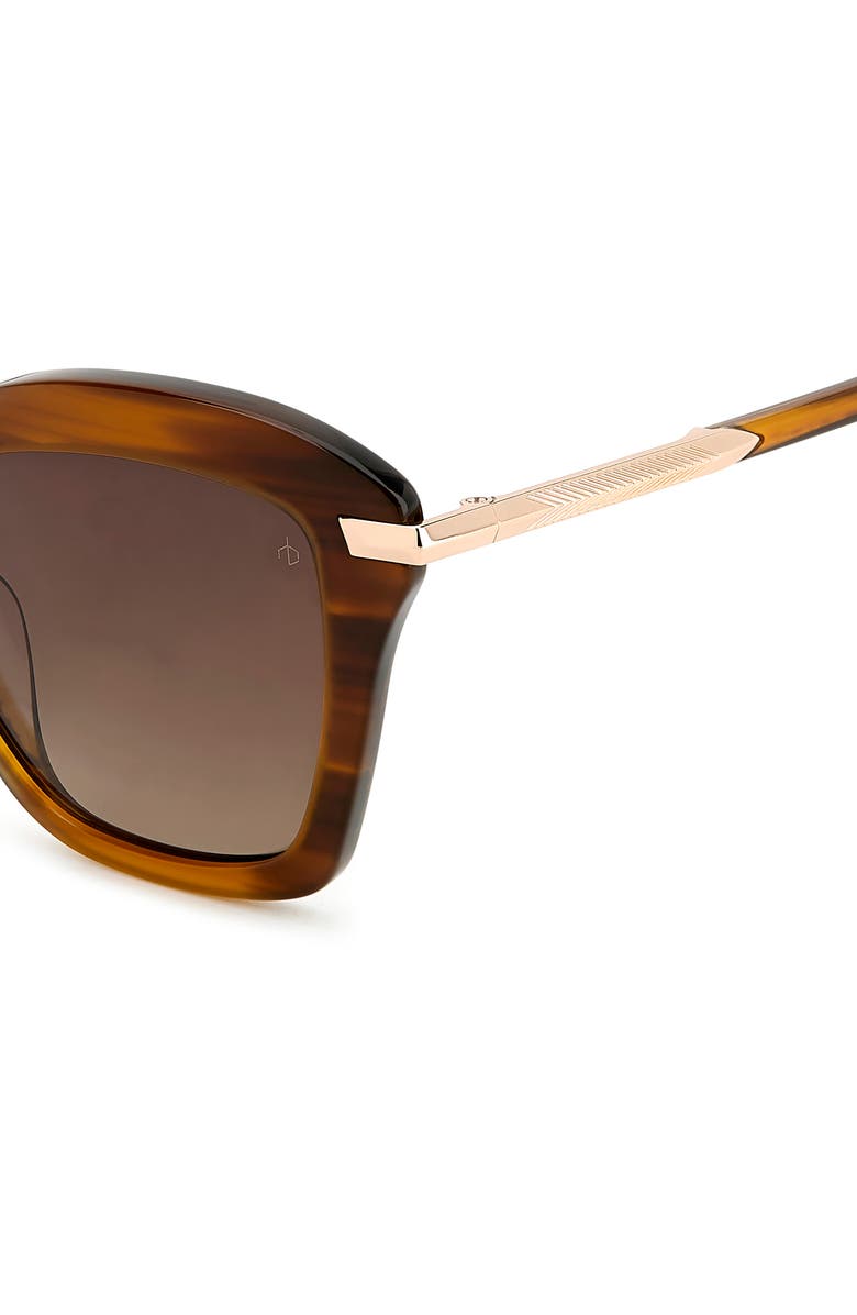 rag & bone 53mm Cat Eye Sunglasses, Alternate, color, Brown Horn/ Brown Gradient