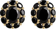 YS GEMS Black Onyx Gold Plated Stud Earrings