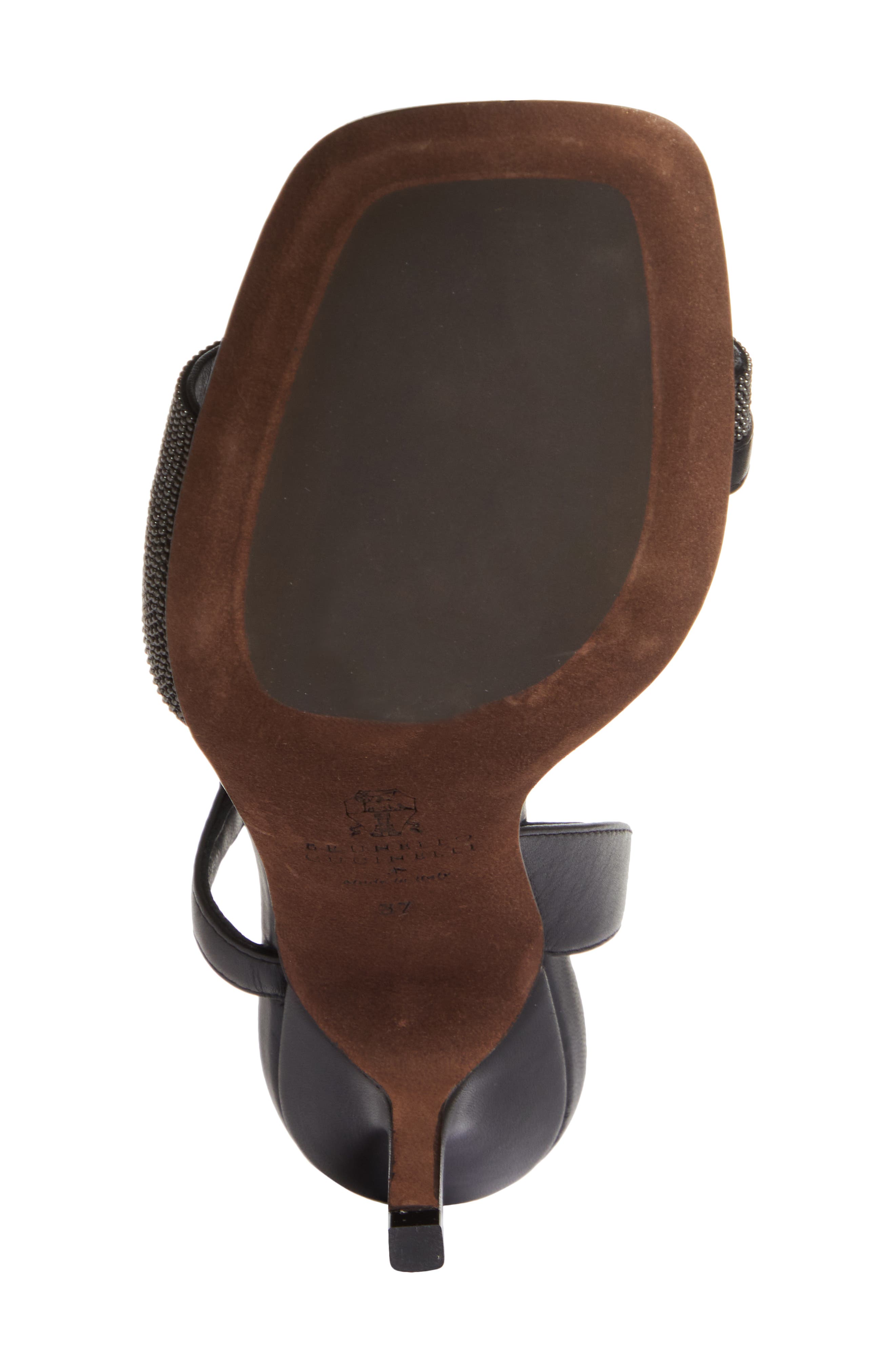 Brunello Cucinelli Monili Half d'Orsay Slingback Sandal, Alternate, color, Black