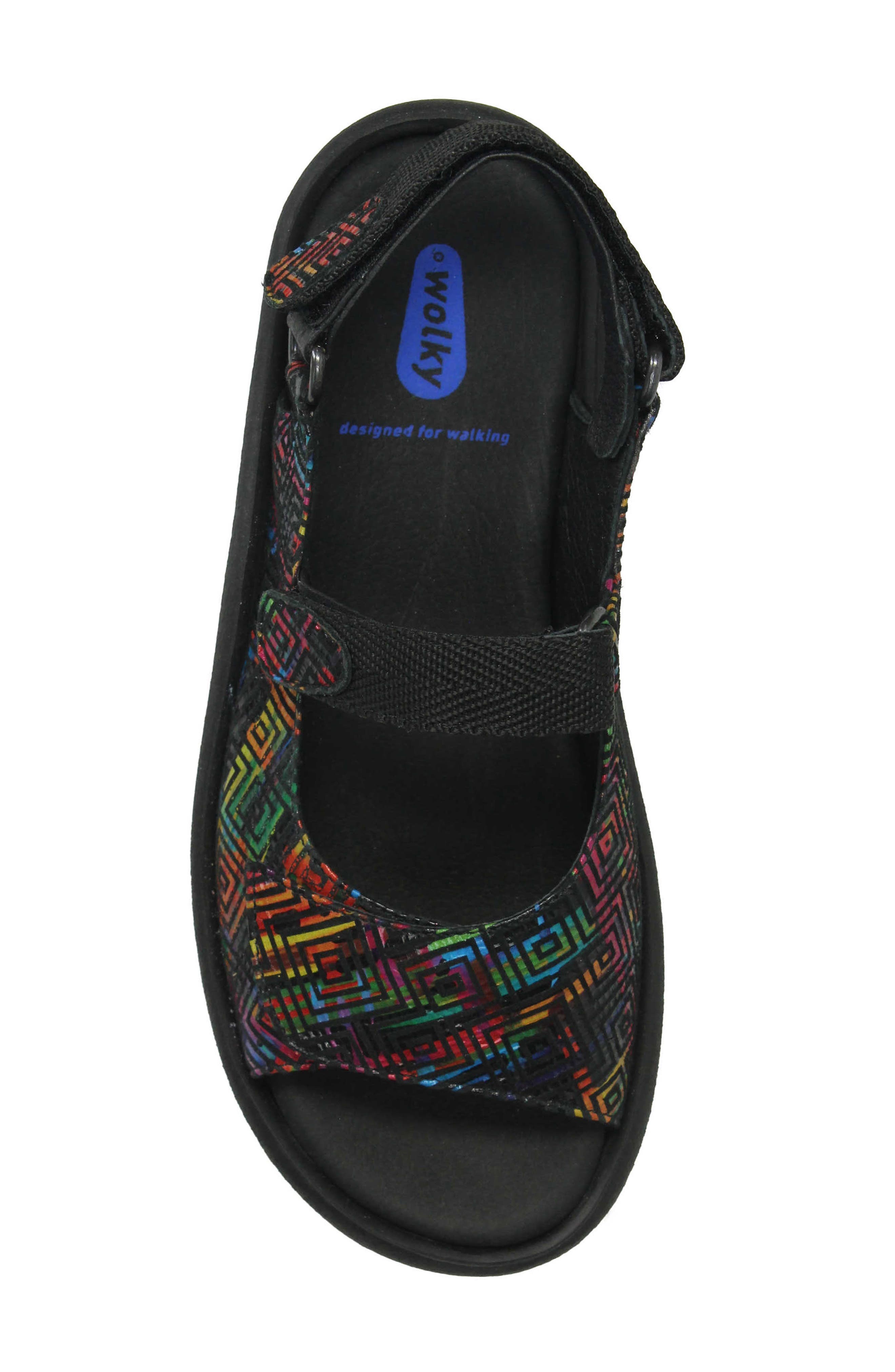 Wolky Jewel Sandal, Alternate, color, Black Multi Printed Leather