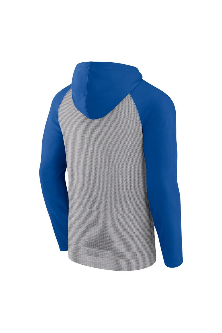 Men's Fanatics Gray/Royal Buffalo Bills Under Center Long Sleeve Hoodie T-Shirt, Alternate, color, Gray