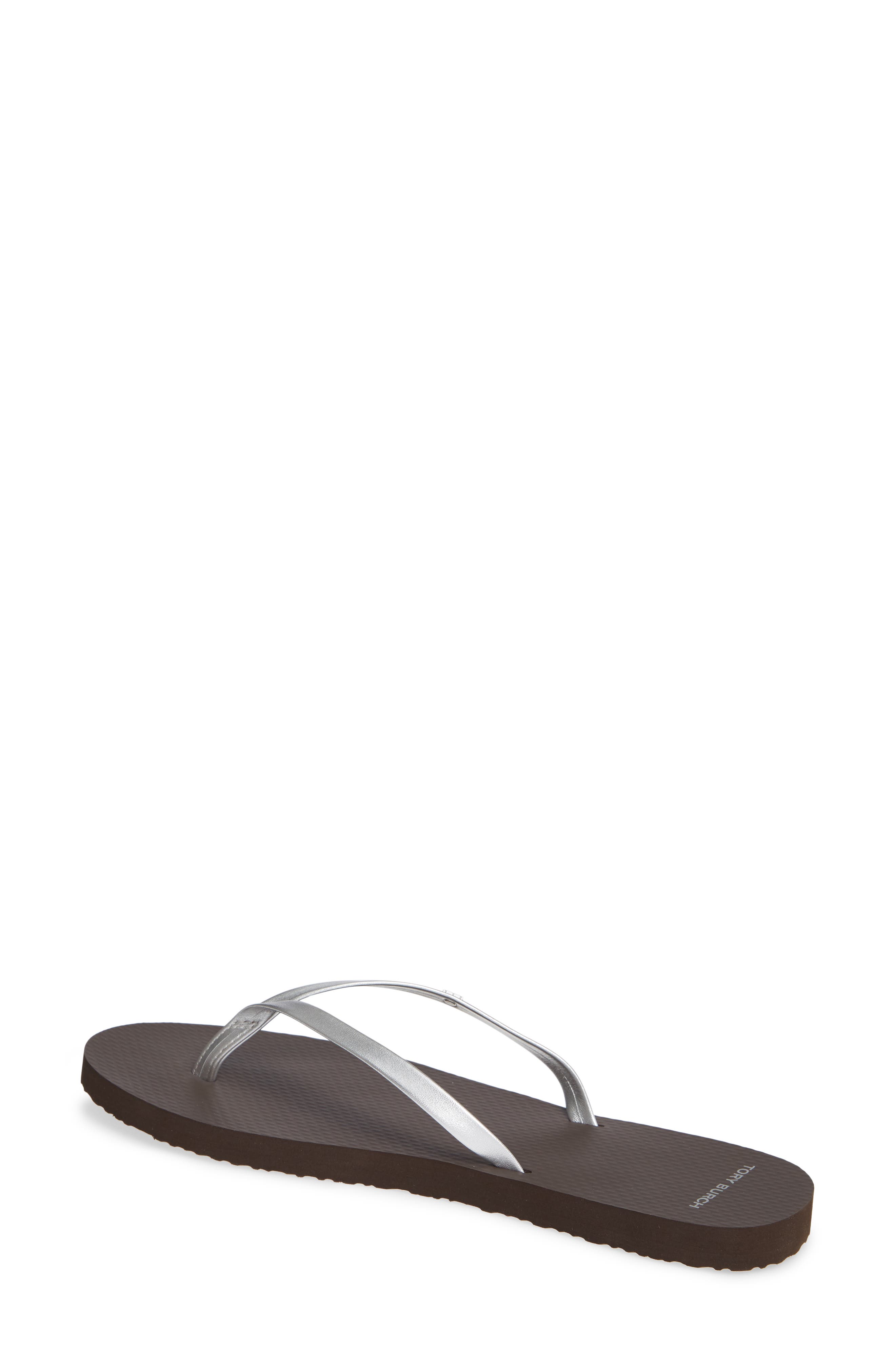 Tory Burch Logo Metallic Flip Flop, Alternate, color, 