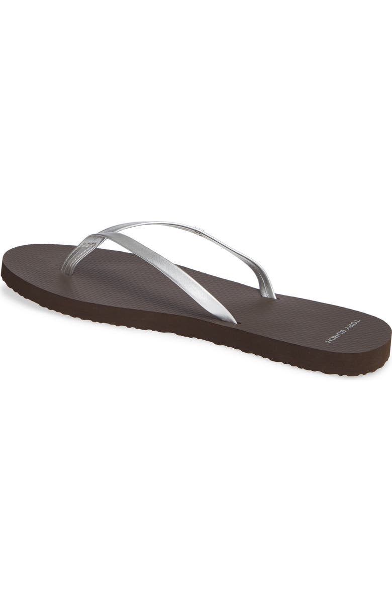 Tory Burch Logo Metallic Flip Flop, Alternate, color,