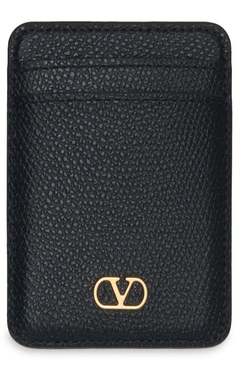 VLogo Signature Magnetic Leather Card Case