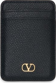 Valentino Garavani VLogo Signature Magnetic Leather Card Case