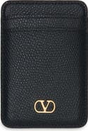 Valentino Garavani VLogo Signature Magnetic Leather Card Case