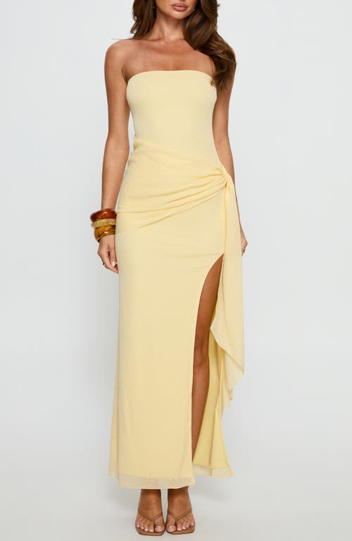 Princess Polly Analeah Strapless Maxi Dress in Lemon Yellow at Nordstrom, Size 8