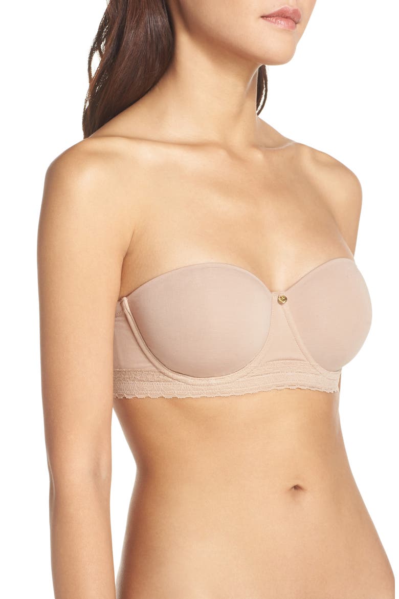 Truly Smooth Strapless Underwire Bra, Alternate, color, CAFE