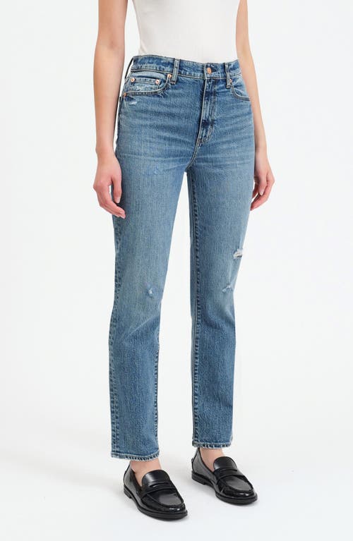 Daze Smarty Pants High Waist Ankle Slim Straight Leg Jeans In Brooklyn Vintage