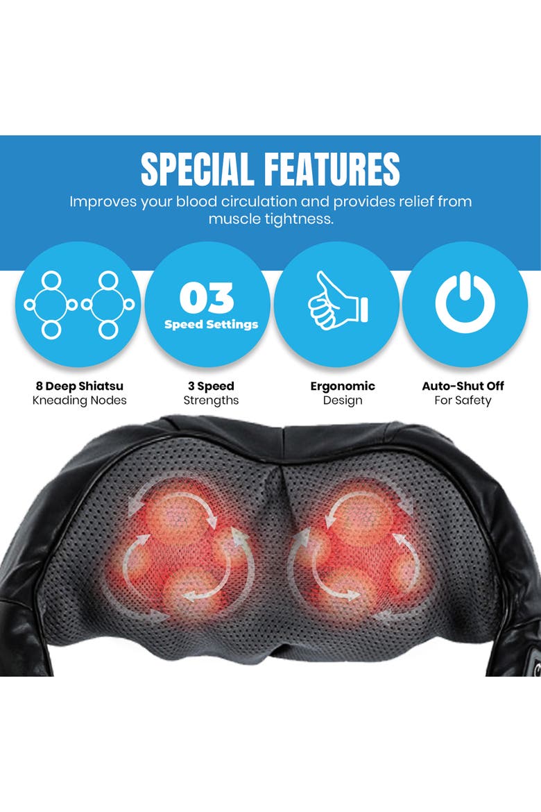Shiatsu Back Massager & Hot/Cold Gel Migraine Cap, Alternate, color, Multicolor