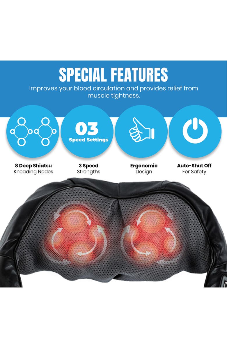 PURSONIC Shiatsu Back Massager & Hot/Cold Gel Migraine Cap, Alternate, color, Multicolor
