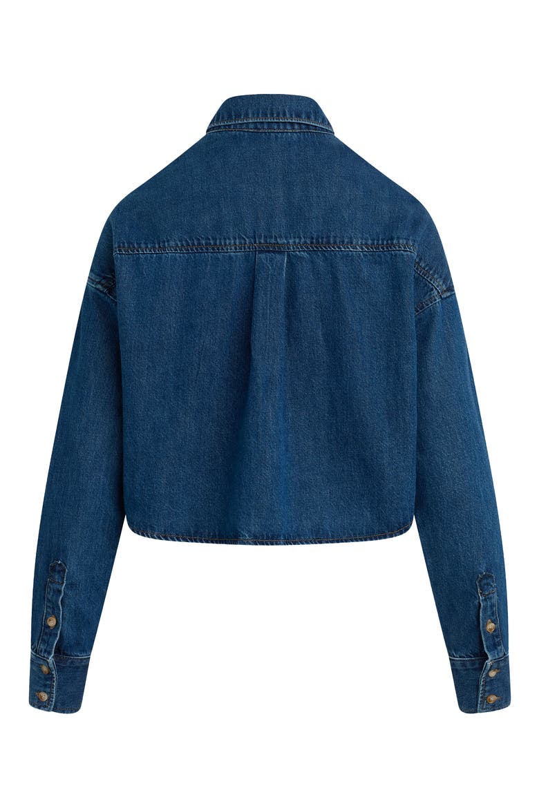 The Crop Ex-Boyfriend Denim Shirt, Alternate, color, DEERFIELD