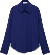 MANGO Fluid Long Sleeve Button-Up Shirt