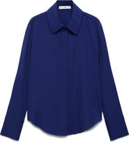 MANGO Fluid Long Sleeve Button-Up Shirt