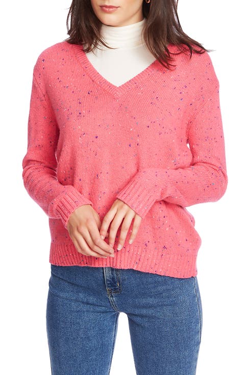 Nep Flecked V-Neck Sweater