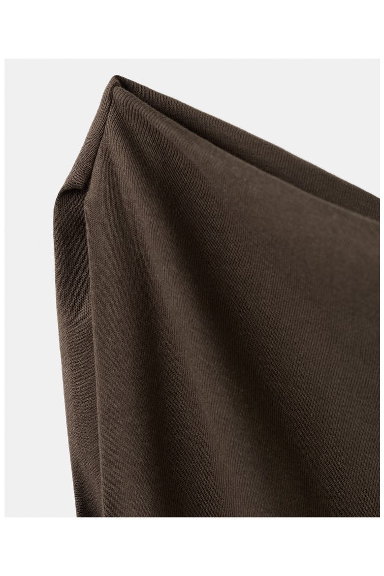 One-Shoulder Flared Maxi Dress, Alternate, color, BROWN