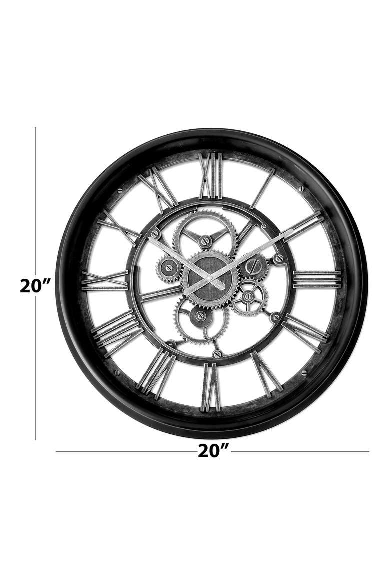 Gears 20 Inch Wall Clock, Alternate, color, BLACK