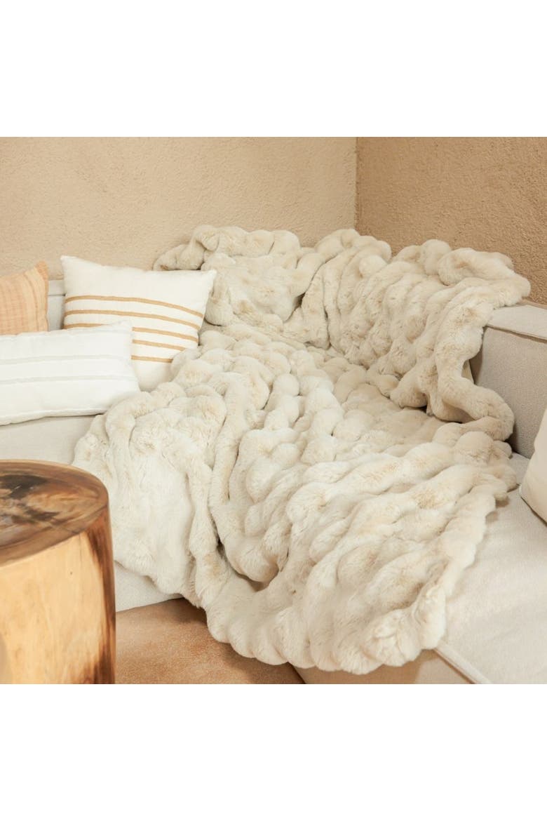Plushie Faux Fur Blanket, Main, color, White