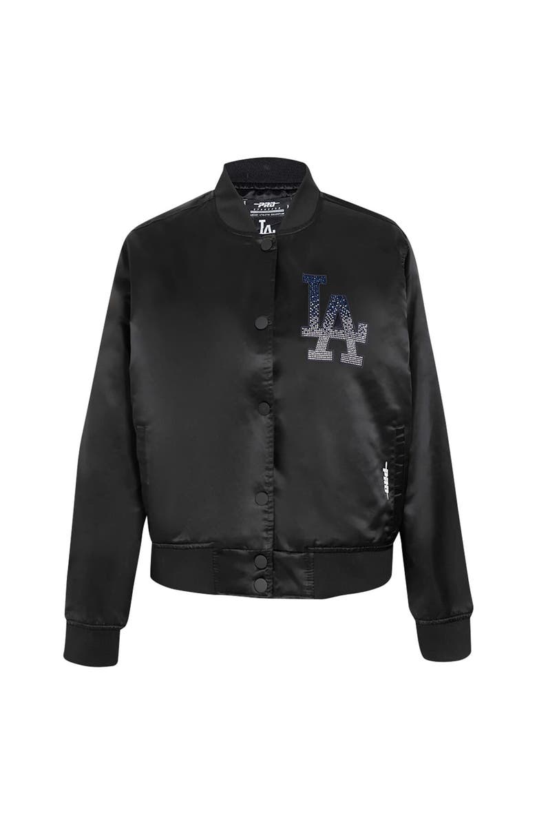 PRO STANDARD Women's Pro Standard Black Los Angeles Dodgers Rhinestone Satin Full-Snap Jacket, Alternate, color,