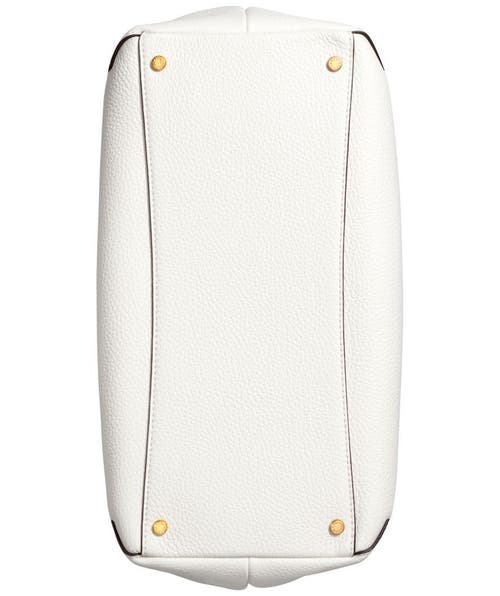 Donna Karan Glenwood Leather Shoulder With Tassel Detail In Brilliant White