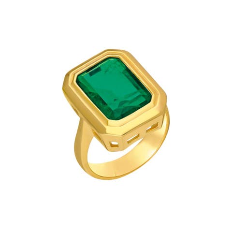 Gold Emerald Cocktail Ring