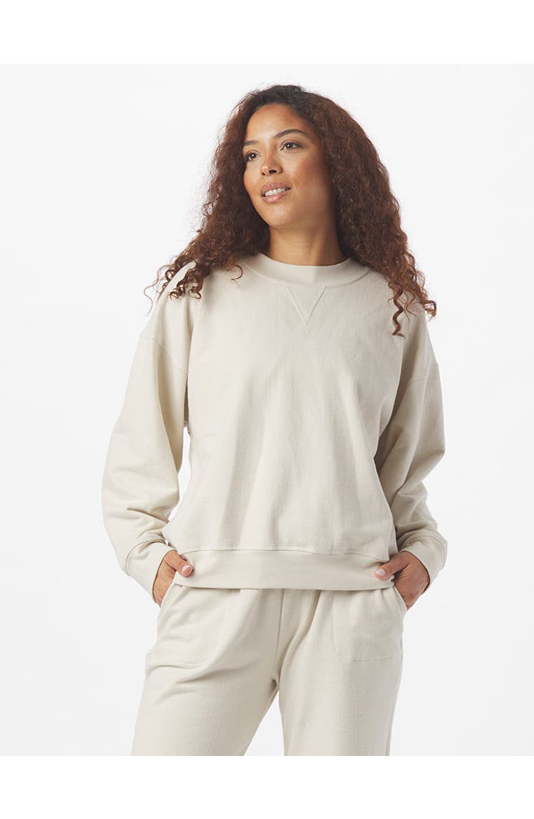 GLYDER Vintage Oversized Crew, Alternate, color, Oatmilk
