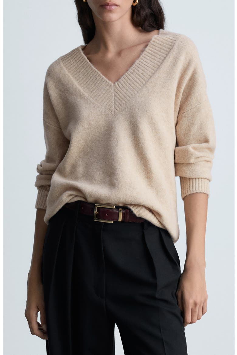 Donatelo V-Neck Sweater, Main, color, BEIGE