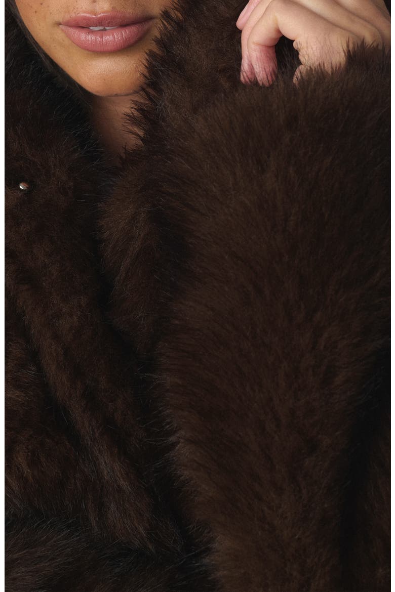 The Cozy Faux Fur Coat, Alternate, color, ESPRESSO