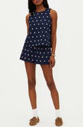 Beach Riot Birkley Polka Dot Cotton & Linen Cover-Up Shorts
