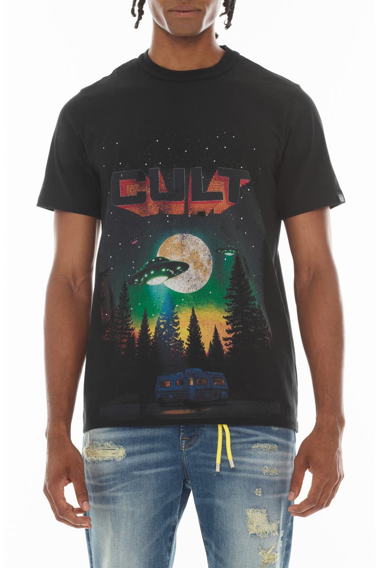 Aliens Oversize Graphic T-Shirt, Main, color, BLACK