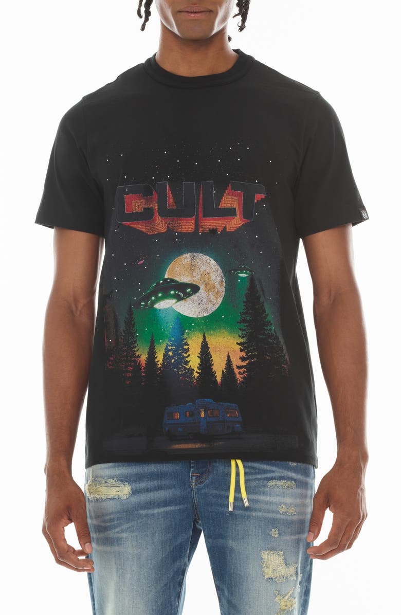 Cult of Individuality Aliens Oversize Graphic T-Shirt, Main, color, Black