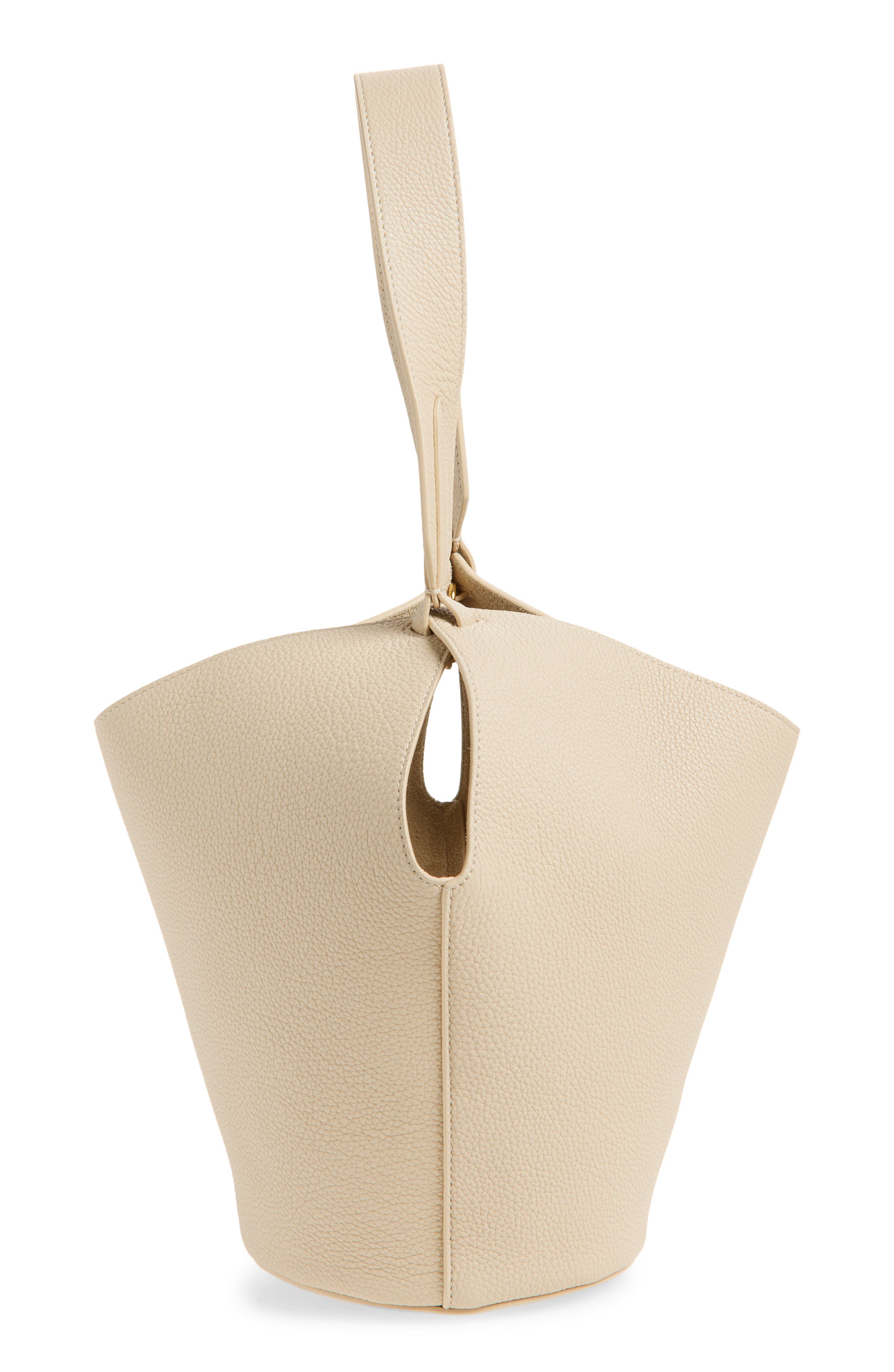 Khaite Mini Lotus Leather Tote Bag, Alternate, color, Dark Ivory 445