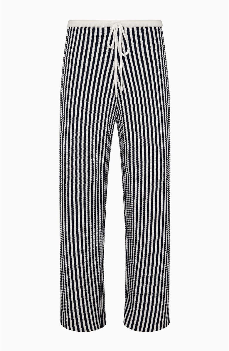 Onia Fisherman Drawstring Pant, Alternate, color, Noir Navy/White