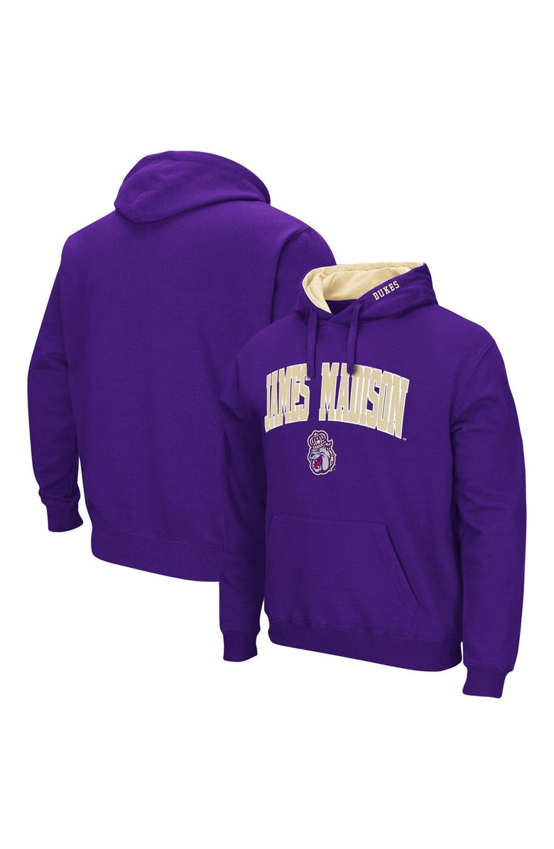 COLOSSEUM Men's Colosseum Purple James Madison Dukes Arch and Logo Pullover Hoodie, Main, color, Purple