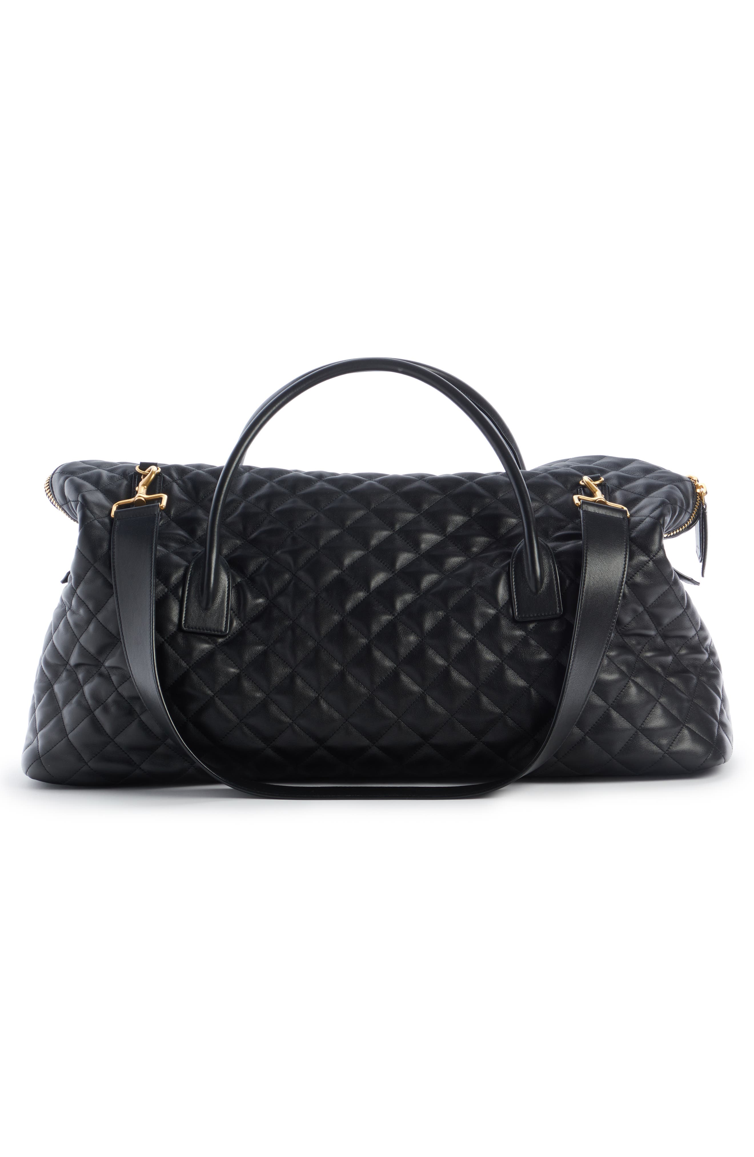 Saint Laurent Es Quilted Leather Duffle Bag, Alternate, color, 