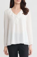KASPER Ruffle Neck Top