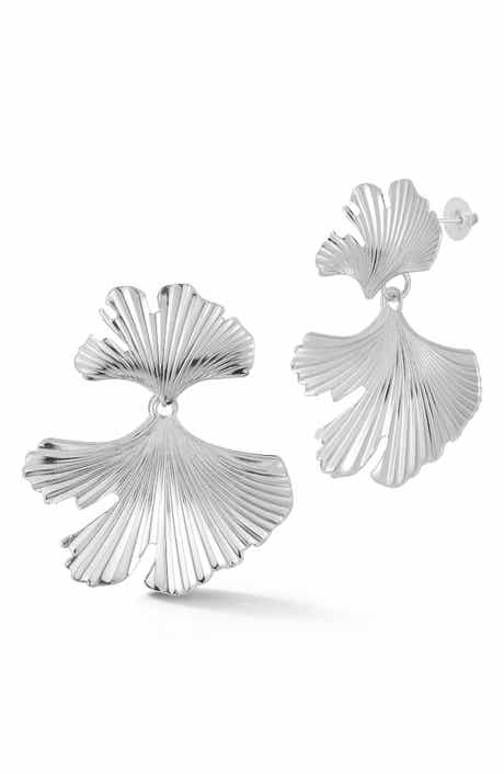Ginkgo Leaf Drop Earrings