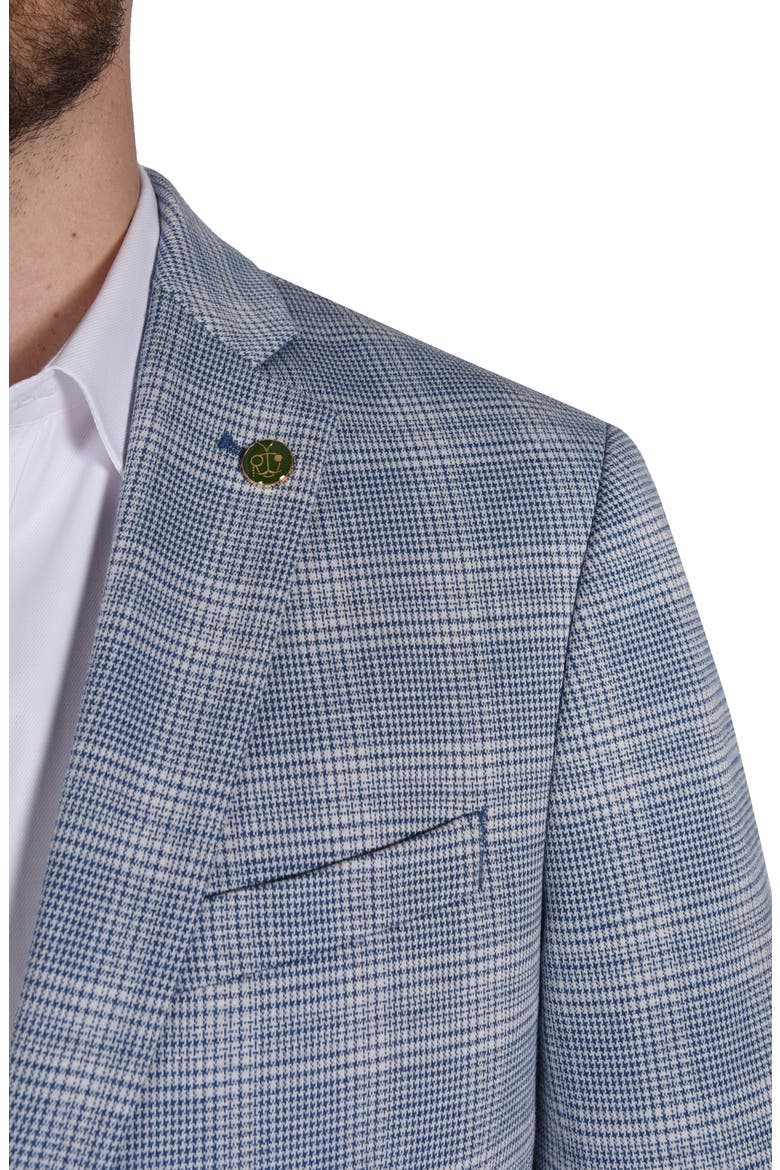 Plaid Knit Sport Coat, Alternate, color, NAVY