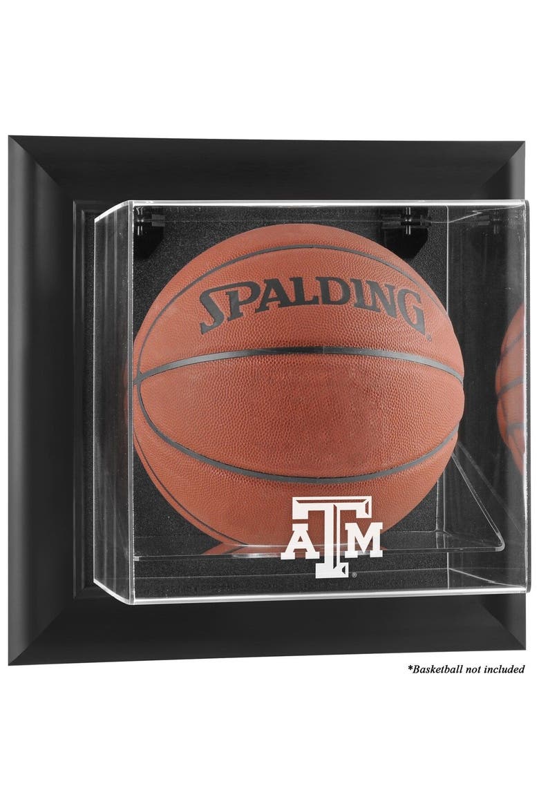 Texas A&M Aggies Black Framed Wall-Mountable Basketball Display Case, Main, color, Black