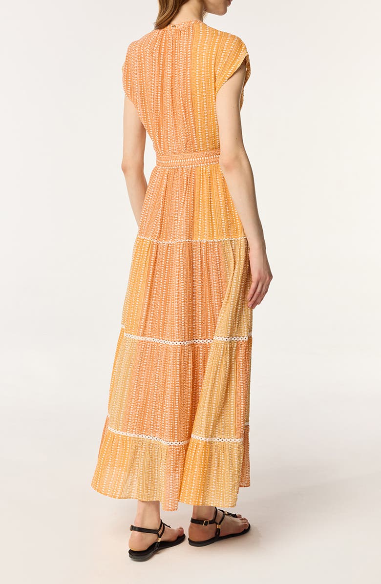 Poupette St Barth Kora Stripe Tie Waist Tiered Cover-Up Maxi Dress, Alternate, color,