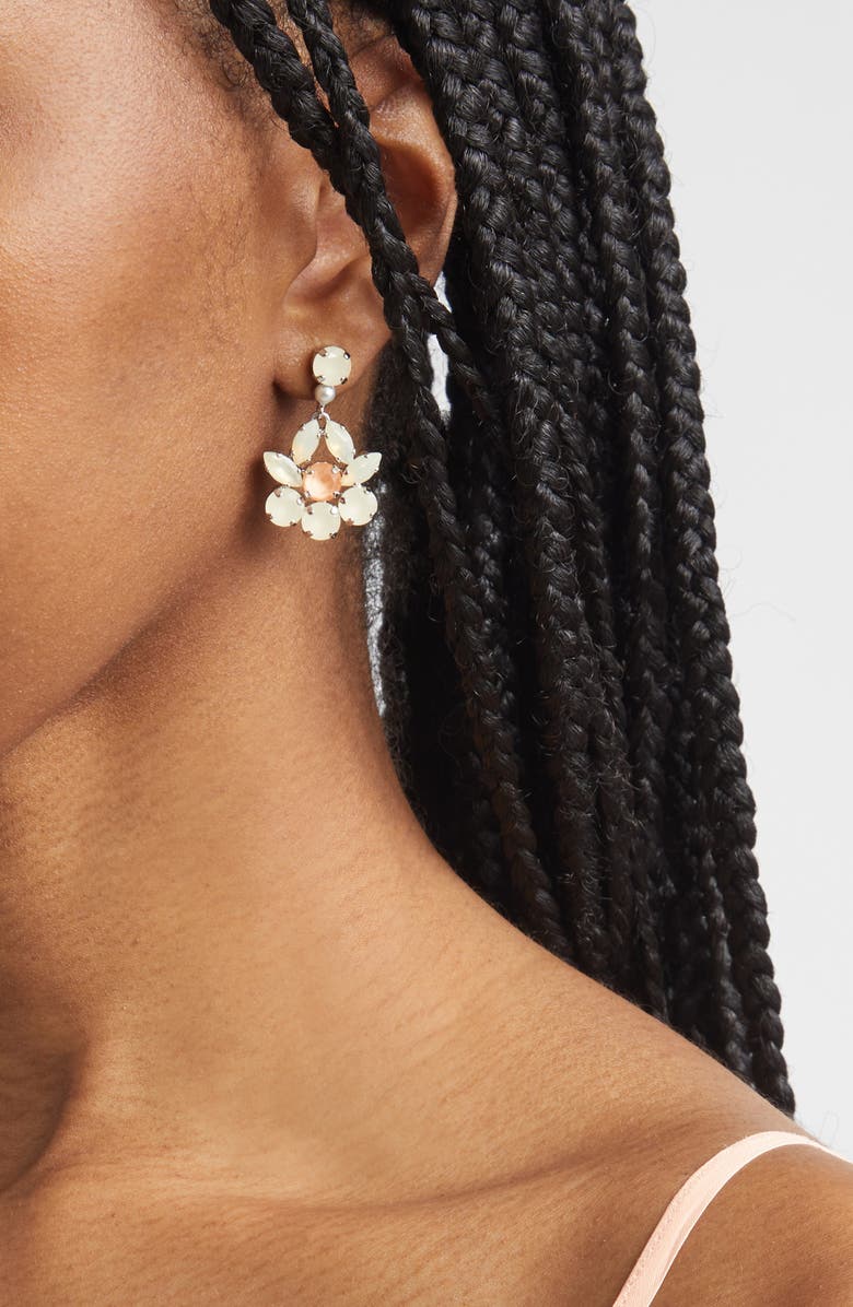 Simone Rocha Heartbloom Drop Earrings, Alternate, color, Sand Opal/ Clem/ Pearl