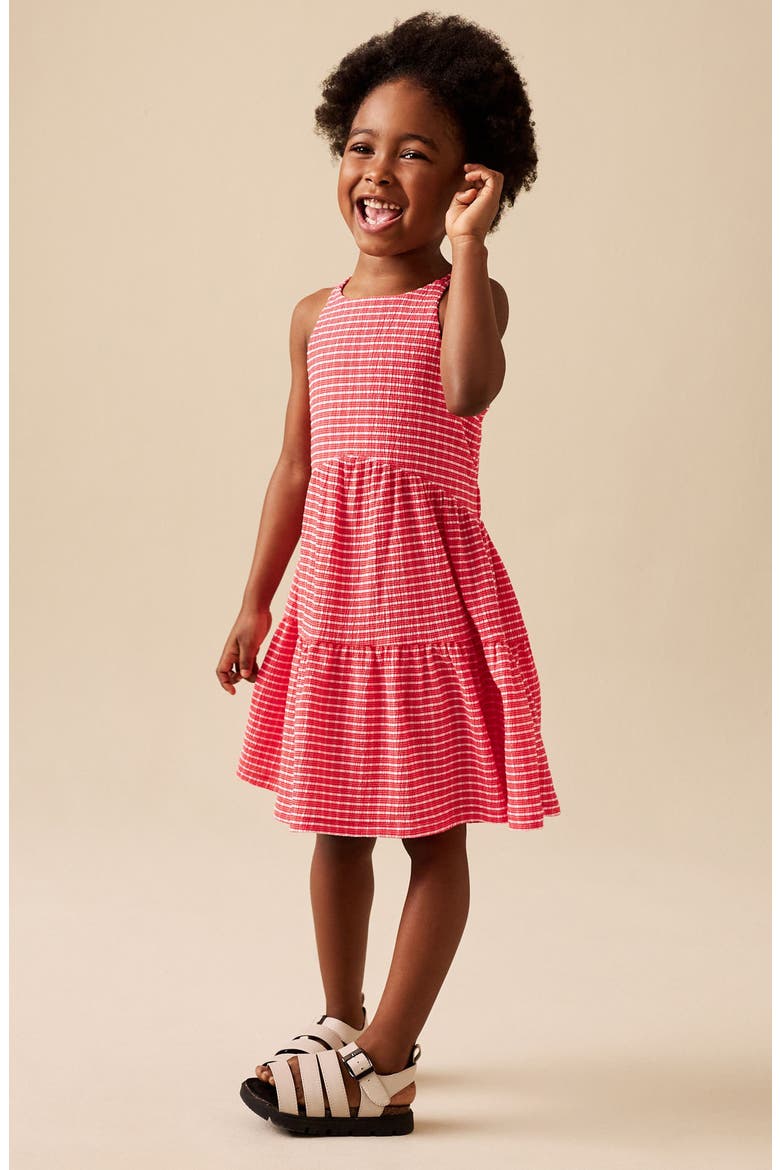 Kids' Stripe Crinkle Sundress, Alternate, color, RED