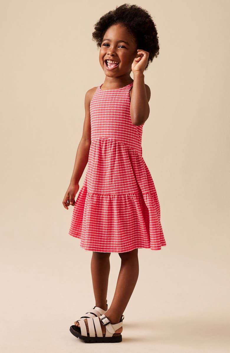 NEXT Kids' Stripe Crinkle Sundress, Alternate, color, Red