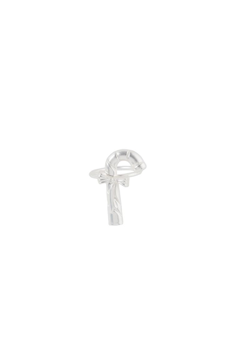 Candy Cane Napkin Ring, Set of 4, Alternate, color, Silver