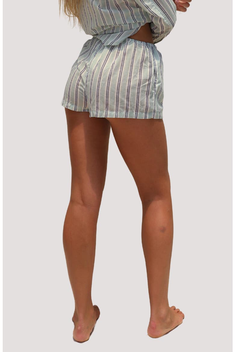 Leo Organic Cotton Cover-Up Shorts, Alternate, color, CAPE VERDE STRIPE